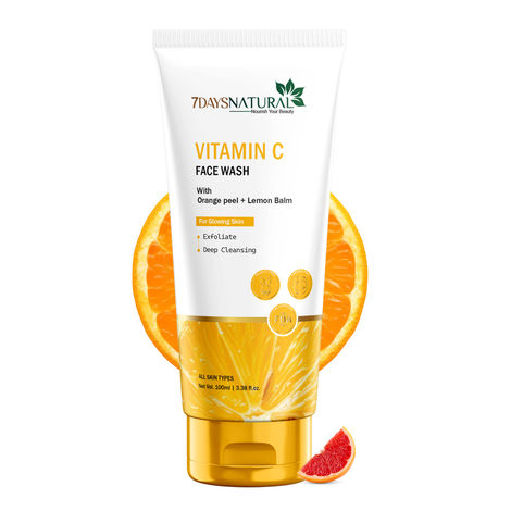Buy 7 Days Natural Vitamin C Face Wash Glow Boost – 100 ml-Purplle