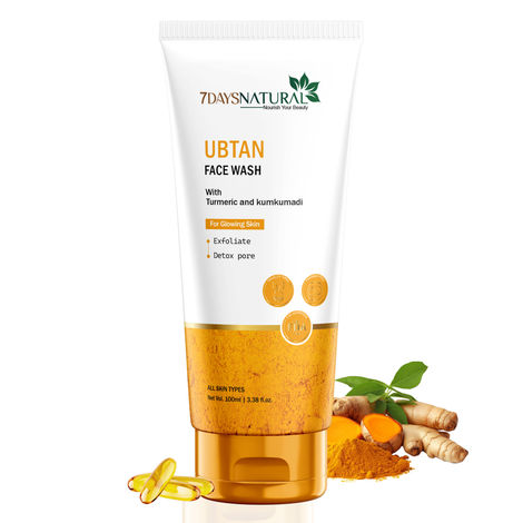 Buy 7 Days Natural Ubtan Face Wash Herbal Radiance – 100 ml-Purplle