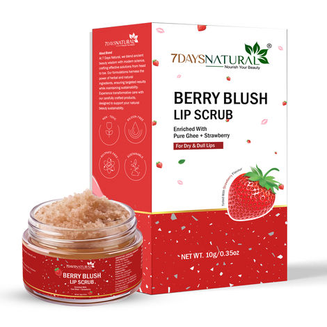 Buy 7 Days Natural Berry Blush Lip Scrub Smooth Buff – 10 gm-Purplle