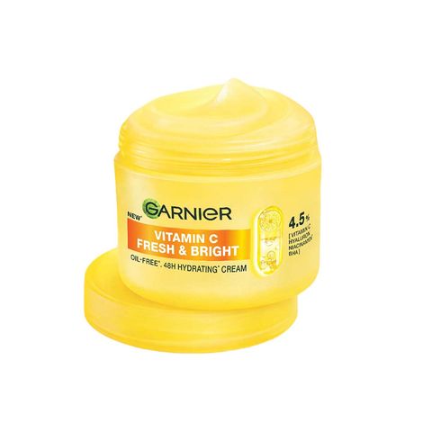 Buy Garnier Fresh & Plump Niacinamide Moisturizer Cream, 4.5% Niacinamide + Peptide + BHA + Vitamin C, 9x Lighter Texture, For Hydrated and Plump Skin, Suitable for Oily to Normal and Combination Skin, 45 ml-Purplle