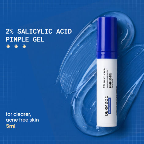 Buy DermDoc 2% Salicylic Acid Pimple Gel (5 ml)| Acne Spot Treatment for Oily & Acne-Prone Skin | Reduces Pimples, Redness & Inflammation | Clears Clogged Pores | Lightweight Fast Absorbing Anti-Acne Gel for Breakouts & Active Pimples-Purplle