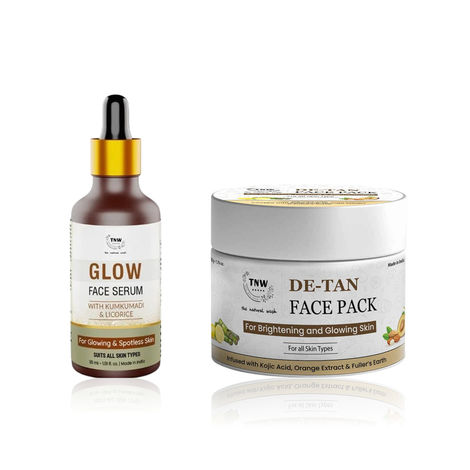 Buy TNW The Natural Wash De Tan Pack 50 gm + Glow Face Serum 30 ml | Combo of 2-Purplle