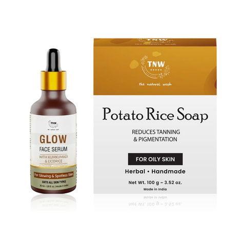 Buy TNW The Natural Wash Potato Rice Soap 100 gm + Glow Face Serum 30 ml | Combo of 2-Purplle