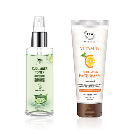 Buy TNW The Natural Wash Cucumber Toner (100 ml)+ Vitamin C Face Serum Combo of 2-Purplle