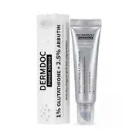 DERMDOC LipBright Treatment 1% Glutathione + 2.5% Arbutin Lip Lightening  Balm (10 gm)