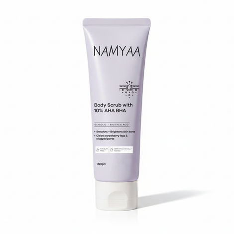 Buy Namyaa Body Scrub with 10% AHA BHA | Glycolic, Lactic & Salicylic Acid Exfoliator | 200 gm-Purplle
