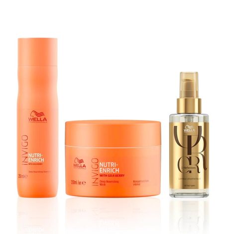 Buy Wella Professionals Invigo Nutri-Enrich & Oil Reflections Smooth & Glow Kit (Shampoo, Mask & Oil Treatment) - (250 ml + 150 ml + 100 ml) Combo of 3-Purplle