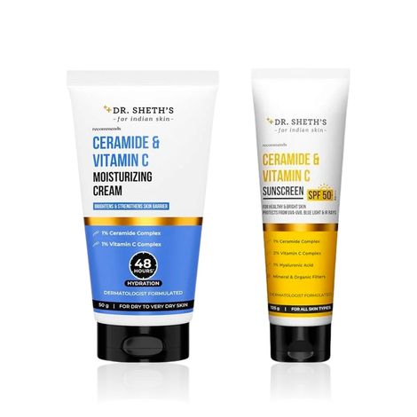 Buy Dr. Sheth’s Ceramide & Vitamin C Combo (Dr. Sheth's Ceramide & Vitamin C Sunscreen SPF 50+ PA++++ 30 gm + Dr. Sheth's Ceramide & Vitamin C Moisturizing Cream 50 gm) - Combo of 2-Purplle