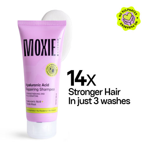 Buy Moxie Beauty Hyaluronic Acid Repairing Shampoo | For Dry & Damaged Hair | Reduces Breakage | Sulphate and Parabens Free |120 ml, Pack of 1-Purplle