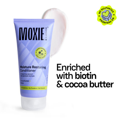 Buy Moxie Beauty Moisture Restoring Conditioner | For Softer, Frizz-Free Hair | Infused with Cocoa Butter & Biotin | Sulphate and Parabens Free | 175 ml, Pack of 1-Purplle