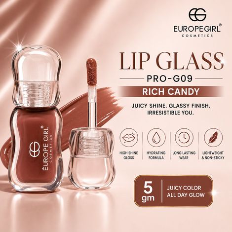 Buy Europegirl Cosmetics Lip Glass Pro-G09 Rich Candy 5 gm-Purplle