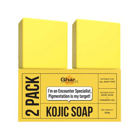 Buy GHAR SOAPS Kojic Acid 2% Soap with Niacinamide | For Pigmentation, Sun damage, Brightening Underarm & Reduces Dark Spot | Soap for Men & Women | Suitable for All Skin Types |(Pack of 2) (100 gm x 2)-Purplle