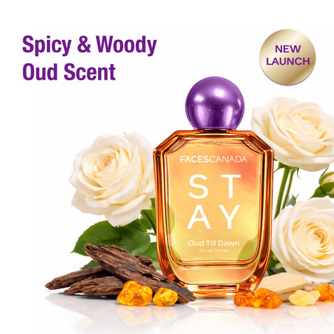 Buy FACES CANADA STAY Oud Till Dawn Eau de Parfum for Women, 50 ml | Long-Lasting Perfume with Oud, Rose & Amber | Bold Woody Scent | Gifts for Women | Premium Fragrance-Purplle