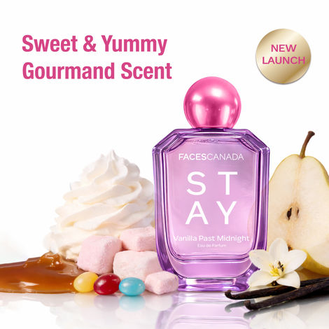 Buy FACES CANADA STAY Vanilla Past Midnight Eau de Parfum for Women, 50 ml | Long-Lasting Sweet Gourmand Perfume with Caramel, Vanilla, Tonka & Sandalwood | Gifts for Women | Premium Fragrance-Purplle
