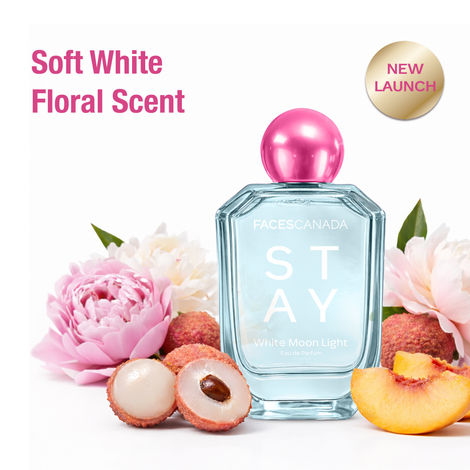 Buy FACES CANADA STAY White Moon Light Eau de Parfum for Women, 50 ml | Long-Lasting Fresh Floral Perfume with Litchi, Peach & Jasmine | Elegant Daily Scent | Gifts for Women | Premium Fragrance-Purplle
