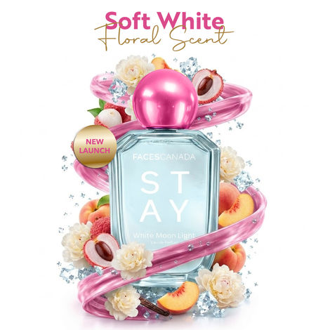 Buy FACES CANADA STAY White Moon Light Eau de Parfum for Women, 50 ml | Long-Lasting Fresh Floral Perfume with Litchi, Peach & Jasmine | Elegant Daily Scent | Gifts for Women | Premium Fragrance-Purplle