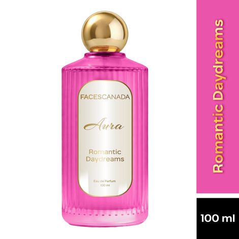 Buy FACES CANADA Aura Romantic Daydreams Eau De Parfum For Women, 100 ml | Sweet Floral Long Lasting Perfume Upto 8 Hrs | Pear, Iris, Rose, Vanilla & Amber Notes | 20% Fragrance Oil | Gifts for Women | Premium Fragrance-Purplle