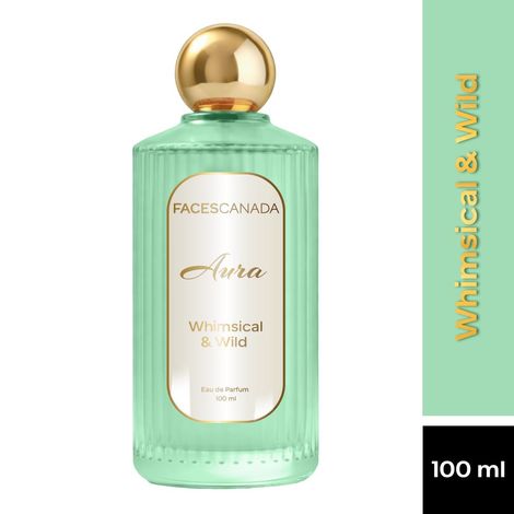 Buy FACES CANADA Aura Whimsical & Wild Eau De Parfum For Women, 100 ml | Sweet Gourmand Long Lasting Perfume Upto 8 Hrs | Pistachio, Hazelnut, Peach & Cacao Notes | 20% Fragrance Oil | Gifts for Women | Premium Fragrance-Purplle