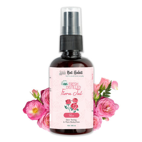 Buy Nat Habit Gulab Jal 100% Pure Rose Water, Face Mist (Toner) for Pore Tightening, Acne & Hydration - 100 ml-Purplle