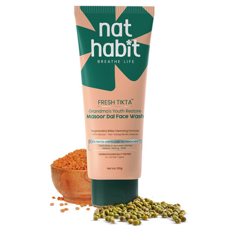 Buy Nat Habit Fresh Masoor Dal Face Wash For Combination Skin, Face Cleanser For Brightening & Tan - 100 gm-Purplle