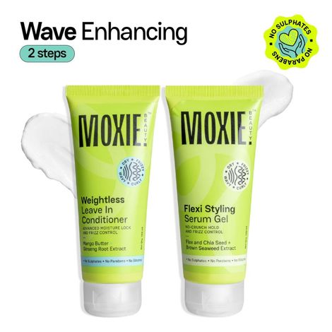 Buy Moxie Beauty Wavy Vibe Setter Travel Duo - Weightless Leave-in Conditioner (50 ml) & Styling Serum Gel (50 ml) Combo of 2-Purplle
