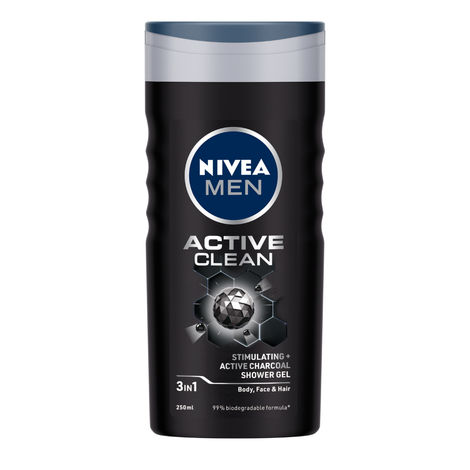 Buy NIVEA MEN Shower Gel Active Clean Body Wash Men 250 ml-Purplle