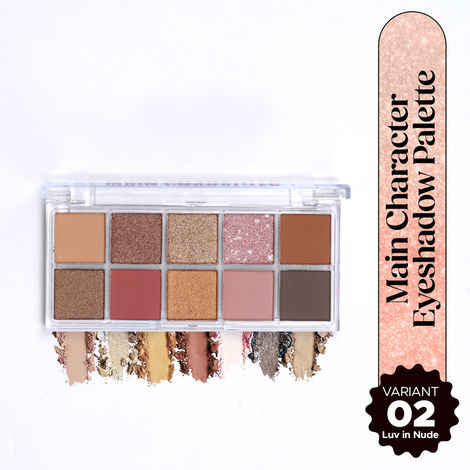 Buy Hilary Rhoda Main Character Eyeshadow Palette | Highly Pigmented & Blendable | Matte & Shimmer Finish | Smudge Free & Long Wearing | No Fallout & Multicolor Eyeshadow - 11 gm (Luv In Nude - Shade 02)-Purplle