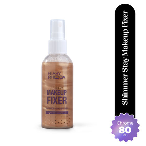 Buy Hilary Rhoda Shimmer Stay Makeup Fixer | Infused with Aloe Vera | Cruelty-Free & Vegan | Keeps Makeup Intact | Hydrates, Soothes & Refreshes Skin - 80 ml (Chrome - Shade 02)-Purplle