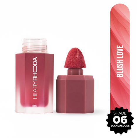 Buy Hilary Rhoda Blush Love Liquid Blush Highly Pigmented Blush | Super Dewy Finish | Built-in Sponge | Easy to Apply | Available in 6 Shades | Cruelty-free & Vegan | All Day Wear | Buildable Formula & Leak-Proof - 6 ml (Scandalous | Shade 06)-Purplle
