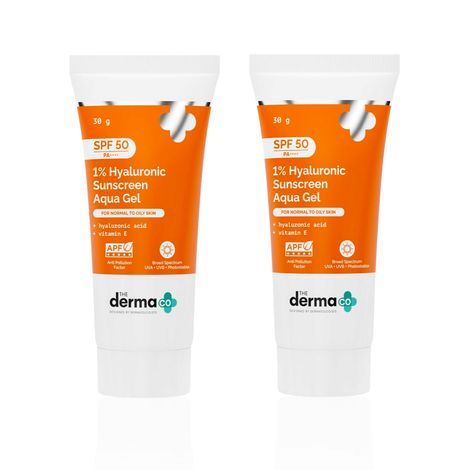 Buy The Derma Co. 1% Hyaluronic Sunscreen Aqua Gel with SPF 50 & PA++++ - 30 gm (Pack of 2)-Purplle