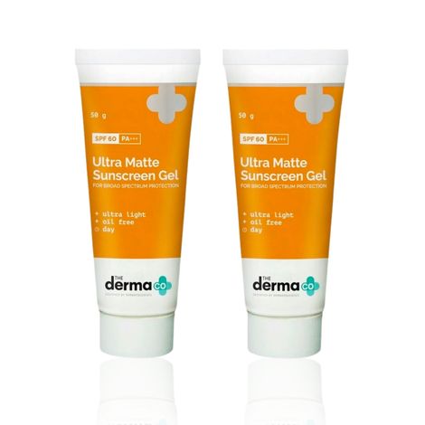 Buy The Derma Co. Ultra Matte Sunscreen Gel with SPF 60 & PA +++ For Broad Spectrum Sun Protection - 50 gm (Pack of 2)-Purplle