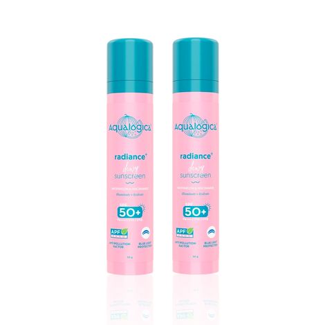 Buy Aqualogica Radiance+ Dewy Lightweight Sunscreen Gel SPF 50+ PA+++ for Oily & Acne-Prone Skin 50 gm (Pack of 2)-Purplle