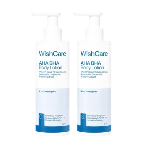Buy WishCare De Tan & Brightening Body Lotion Duo | 10% AHA + 1% Salicylic Acid for Strawberry Legs & Multi-Vitamin Body Lotion with 5% Vitamin C, 5% Niacinamide & B5 for Pigmentation - Combo of 2-Purplle