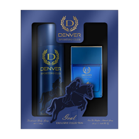 Buy Denver Sporting Club Goal Gift Set For Men - Deo (150 ml) + Goal Perfume (60 ml) | Long Lasting Fragrance Combo Gift set-Purplle