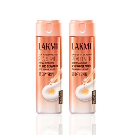 Buy Lakme Peach Milk Intense Moisturiser with 2% Pro Ceramide |120 ml - Pack of 2-Purplle