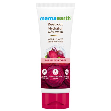 Buy Mamaearth Beetroot Gentle Face Wash With Beetroot & Hyaluronic Acid For Hydrated Pink Glow - 100 ml-Purplle