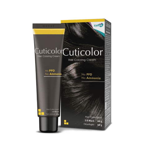Buy Cuticolor Permanent Hair Color Cream, Long Lasting With The Goodness Of Olive Oil 60 gm (New Pack) No PPD, No Ammonia - Black | Pack of 1-Purplle