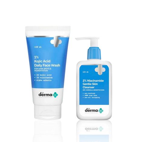 Buy The Derma Co. Brightening & Gentle Cleanse Face Wash Combo (1% Kojic Acid Face Wash – 100 ml + 2% Niacinamide Gentle Skin Cleanser – 125 ml) Combo of 2-Purplle
