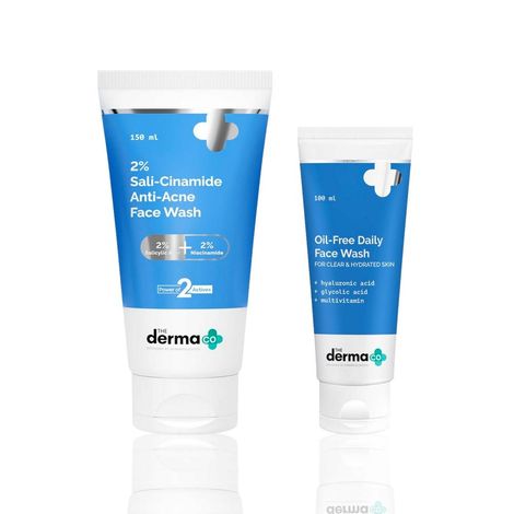 Buy The Derma Co. Acne Control & Hydration Face Wash Combo (2% Sali-Cinamide Anti-Acne Face Wash – 150 ml + Oil-Free Daily Face Wash – 100 ml) Combo of 2-Purplle
