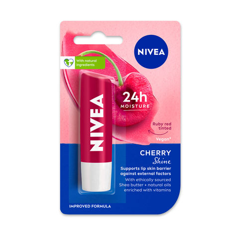 Buy NIVEA Lip Balm Fruity Cherry Shine 4.8 gm-Purplle