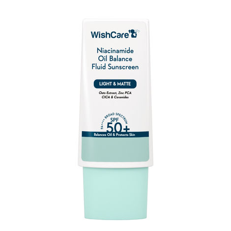 Buy WishCare Niacinamide Oil Balance Fluid Sunscreen SPF 50 PA++++ - Light & Matte Sunscreen for Oily Skin with Broad Spectrum Protection & No White Cast - 30 gm-Purplle