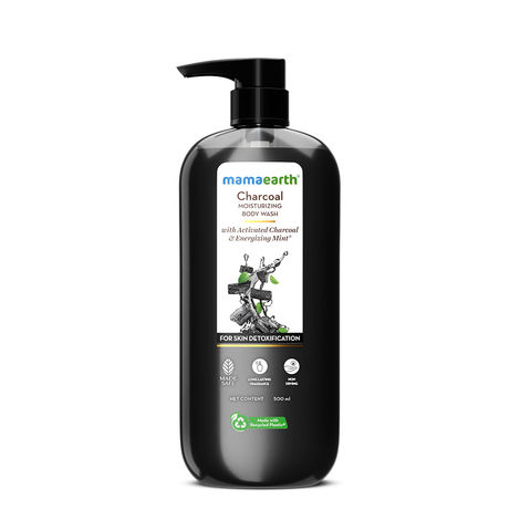 Buy Mamaearth Charcoal Moisturizing Body Wash with Activated Charcoal & Energizing Mint Scent for Skin Detoxification- 500 ml | Deeply Cleanses | Intensely Moisturizes | Long-Lasting Fragrance | All Skin Types-Purplle
