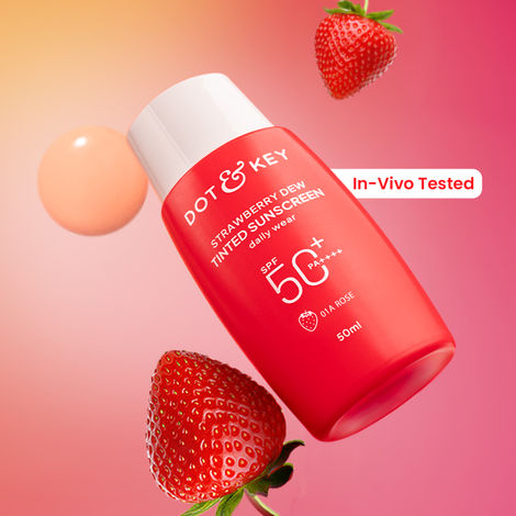 Buy Dot & Key Strawberry Dew Tinted Sunscreen SPF 50+ Pa++++ - 01A Rose - 50 ml-Purplle