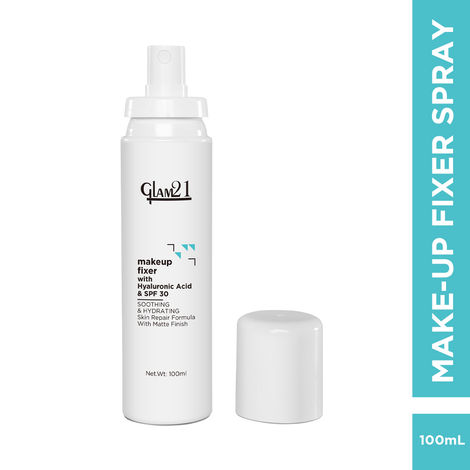 Buy Glam 21 Make-up Fixer Spray - Keeps Makeup Intact with a Sparkly Texture | Lightweight & Long-lasting with Hyaluronic Acid & SPF 30 | Flawless Look | Dermatologically Tested 100 ml-Purplle