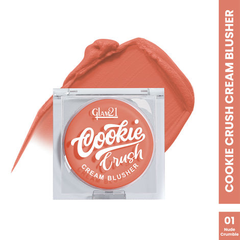 Buy Glam 21 Cookie Crush Cream Blusher | Matte Finish | Lightweight & Long Lasting | Highly Pigmented & Easily Blendable | With Goji Berry & Mango Seed Extracts | All Skin Type | 5 gm Nude Crumble-Purplle
