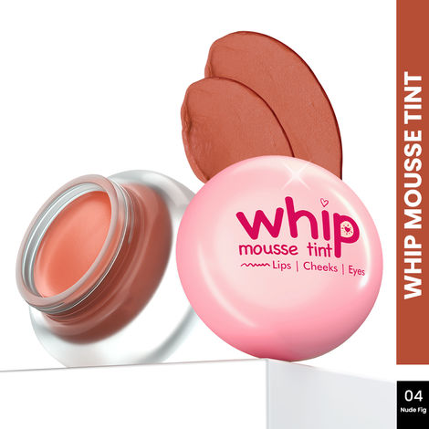 Buy Glam 21 Whip Mousse Tint 3-in-1 Lip, Cheeks & Eyes | Infused with Vitamin E, Jojoba Oil & Shea Butter | Waterproof & Long Stay | Travel-Friendly & Highly Pigmented | 4 gm Nude Fig-04-Purplle