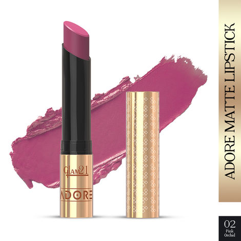 Buy Glam 21 Adore Creamy Matte Lipstick for Women, 3.5 gm | Smudge & Transfer Proof | Intense Color & Bold Finish | Smooth & Light Weight | Up to 12H|Pink Orchid-Purplle