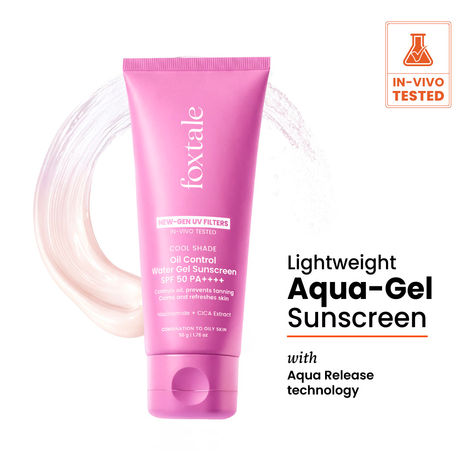 Buy Foxtale Cool Shade Oil Control Water Gel Sunscreen - 50 gm-Purplle