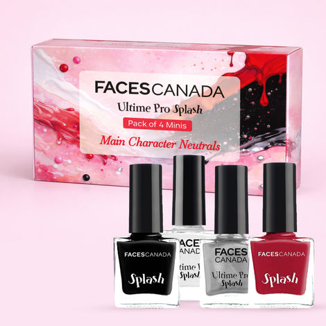 Buy FACES CANADA Ultime Pro Splash Nail Enamel Pack of 4 Minis - Main Character Neutrals | Long-Lasting | Chip-Resistant Wear | Quick-Dry Formula | Smooth & Glossy Finish-Purplle