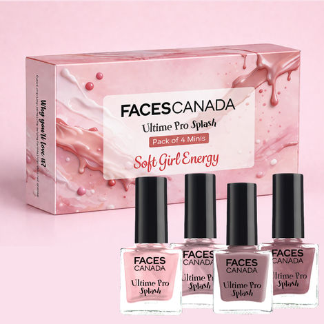 Buy FACES CANADA Ultime Pro Splash Nail Enamel Pack of 4 Minis - Soft Girl Energy | Long-Lasting | Chip-Resistant Wear | Quick-Dry Formula | Smooth & Glossy Finish-Purplle